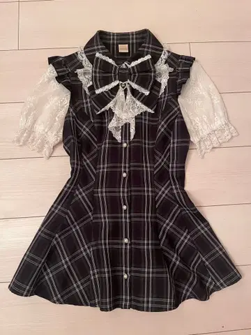 시크릿허니 체크 무늬 셋업