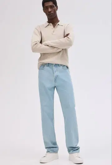[ 미사용 새상품 ] H&M 릴랙스 핏 스트레이트 데님 팬츠 34/30