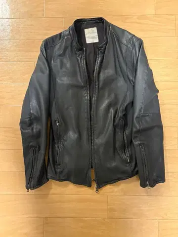 studios 블랙 싱글 가죽 자켓