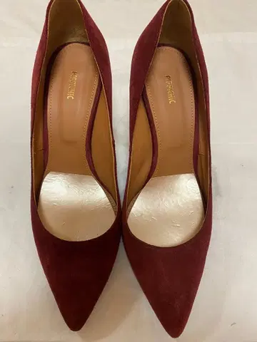 PIPPICHIC 버건디 스웨이드 하이힐 38 힐 9cm