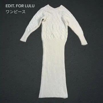 EDIT.FOR LULU 케이블 니트 원피스 화이트 프리 사이즈