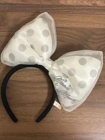 디즈니 미니 마우스 리본 머리띠 화이트