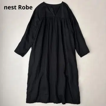 네스트로브 린넨 개더 카프탄 드레스
