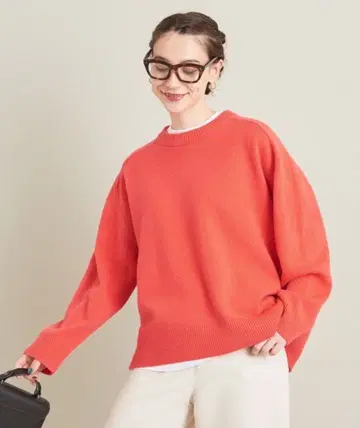 유나이티드 애로우즈 울 캐시미어 아쿠아 래글런 크루넥 니트