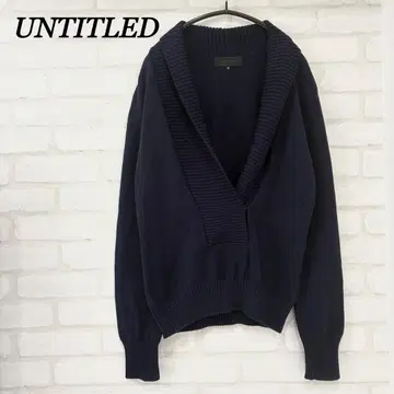 언타이틀 긴팔 니트탑 가을/겨울 네이비 스웨터