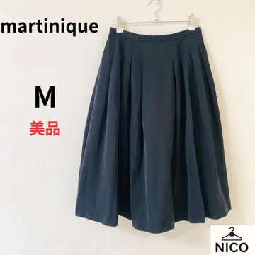 martinique 마르티니크 턱 플레어 스커트 무릎 아래 기장