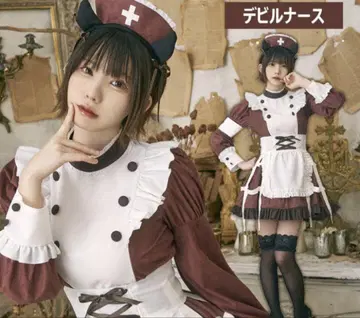 할로윈 코스프레 데빌 간호사 빨간색 화이트