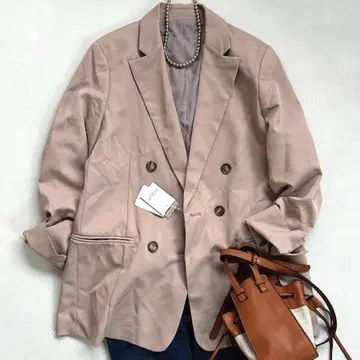 택 포함 새상품 SOUP 테일러드 자켓 탁한 핑크 베이지