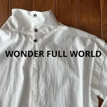 WONDER FULL LIFE 하이칼라 하이넥 블라우스 긴팔