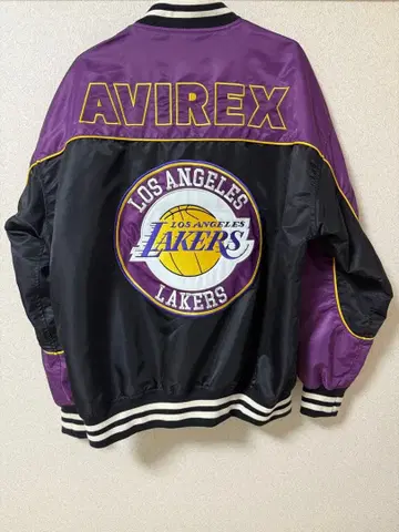 AVIREX LAKERS 바시티 자켓 퍼플 블랙