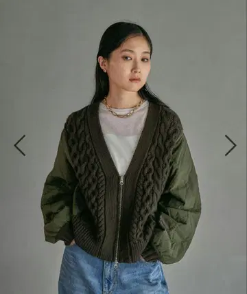 LEPSIM 렙심 새상품 퀼트 콤비 지퍼 가디건