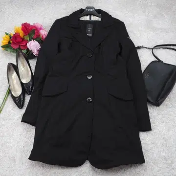 H46*여성용 A라인 충전솜 자켓 코트 블랙