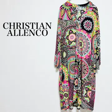 1점 한정 CHRISTIAN ALLENCO 컬러풀 긴팔 상의 화려한