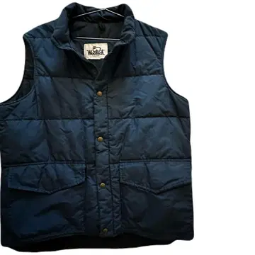 [70s 빈티지] 울 리치제 다운 베스트 XL 네이비