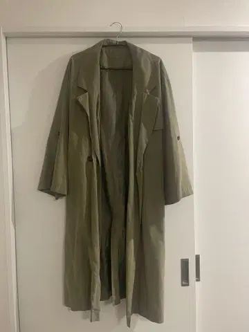 카키 롱 코트 M 사이즈
