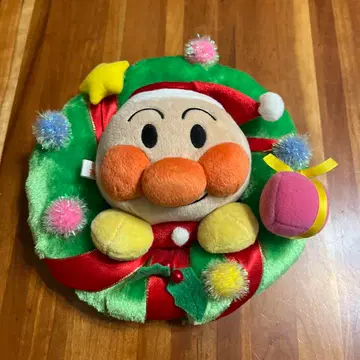 새상품급 호빵맨 크리스마스 리스 봉제 인형