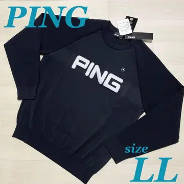 핑 PING 골프 남성용 로고 파일 자카드 크루넥 니트