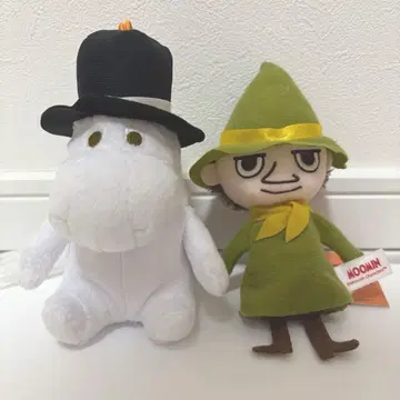 스너프킨 & 무민 아빠 봉제 인형 마스코트 2종 라운드원 한정판