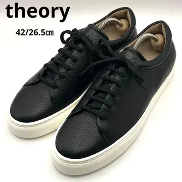 미사용 theory [ 26.5cm ] 레더 스니커즈 주름 가죽 블랙