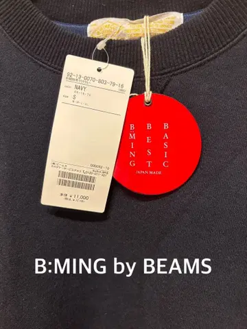 B:MING by BEAMS 새상품 정가 11,000엔 네이비 맨투맨