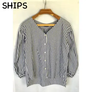 SHIPS 스트라이프 패턴 블라우스