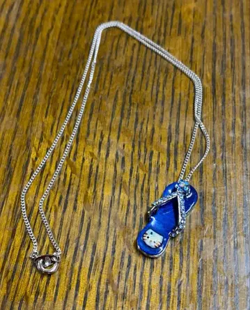 레어 레어! 귀여운 키티 비치 샌들 목걸이 파랑