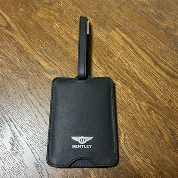 BENTLEY 블랙 가죽 네임택 패스 케이스