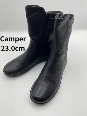 [ 새상품급 ] 캠퍼 사이드 지퍼 부츠 가죽 23cm 블랙