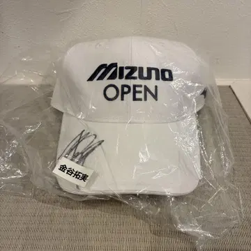 미즈노 OPEN 캡 화이트 사인 포함