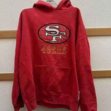 [ 90s ] 49ERS 자수 후드티 USA제 미식축구 XL 빨간색
