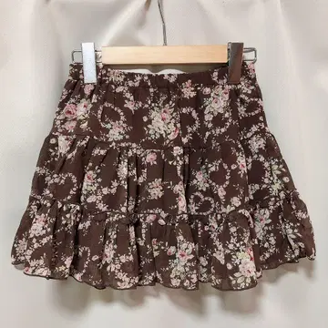 LIZ LISA 꽃무늬 쉬폰 스커트 브라운 사이즈 0
