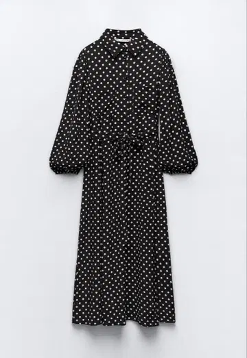 zara 도트 프린트 미디 원피스