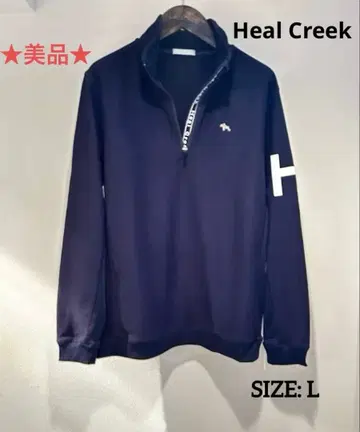 Heal Creek 하프 지퍼 긴팔 셔츠 미들러 자수 골프 남성용