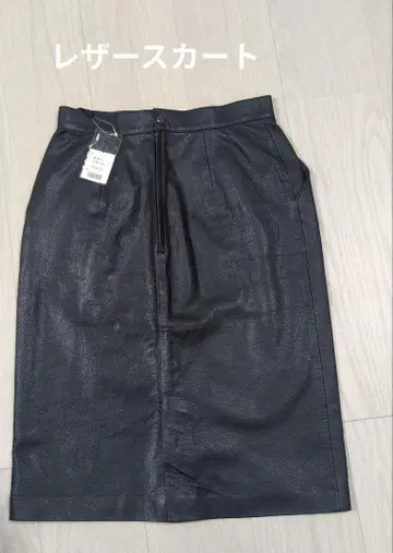천연 가죽 레더 타이트 스커트 블랙 40 택 포함 새상품