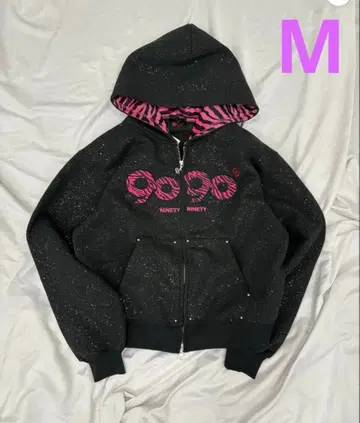 9090 girl OG Logo Glitter Zip Hoodie