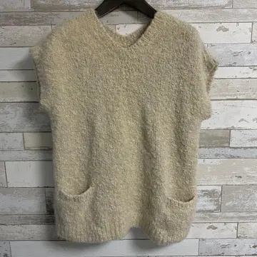 45rpm 알파카 혼방 니트 베스트 size 3 natural fiber