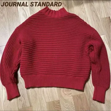 새상품급 JOURNAL STANDARD 빨간색 로우게이지 니트