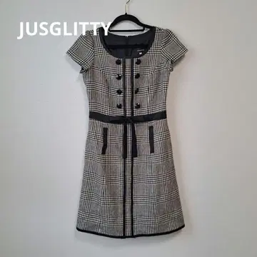 새상품급 JUSGLITTY 저스길리티 원피스 하운드투스 패턴