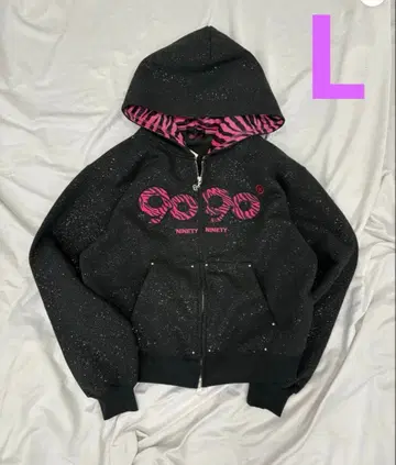 9090 girl OG Logo Glitter Zip Hoodie