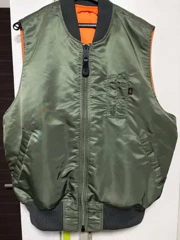 MA-1 플라이트 자켓 베스트 올리브 그린 Alpha