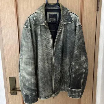 MIDCOAST 빈티지풍 가죽 라이더 자켓