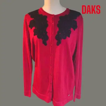 새상품급 DAKS 닥스 플라워 프린트 가디건 실크 혼방 사이즈 44