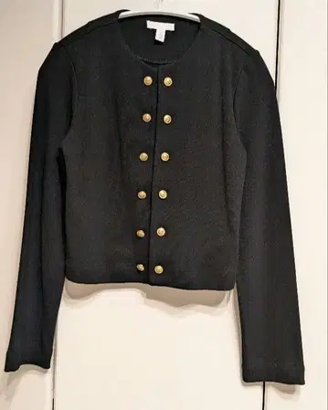 에이치앤엠 H&M 골드 버튼 저지 가디건