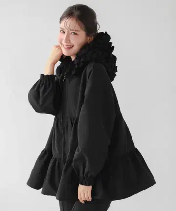 fitmore 프릴 후드 티어드 자켓