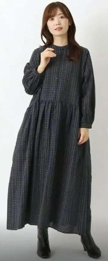 새상품 원스 테라스 축구 8부 소매 롱 기장 원피스 네이비