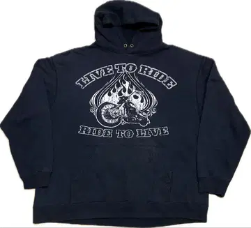 00's 바이커 초퍼 프레임 풀오버 후드티