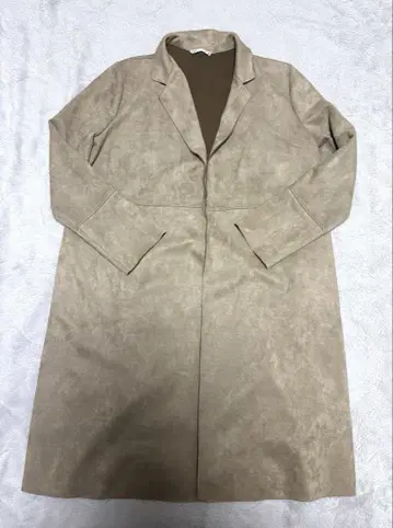 ZARA 자라 베이지 스웨이드풍 체스터 코트 L