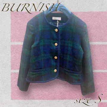 새상품급 [ BURNISH ] 격자 무늬 자켓 (그린) S