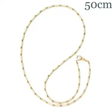 골드 크림 비즈 목걸이 50cm