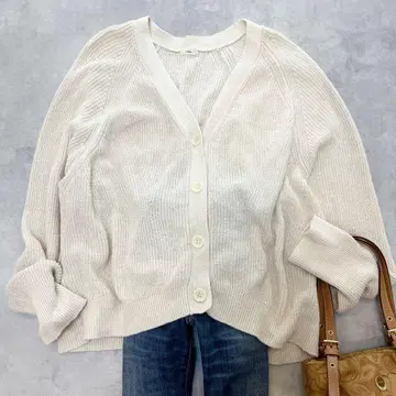 새상품급 이에나 린넨코튼실크  가디건 겉옷 아이보리 루즈핏